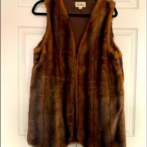 Beautiful Brown Vest Faux Fur